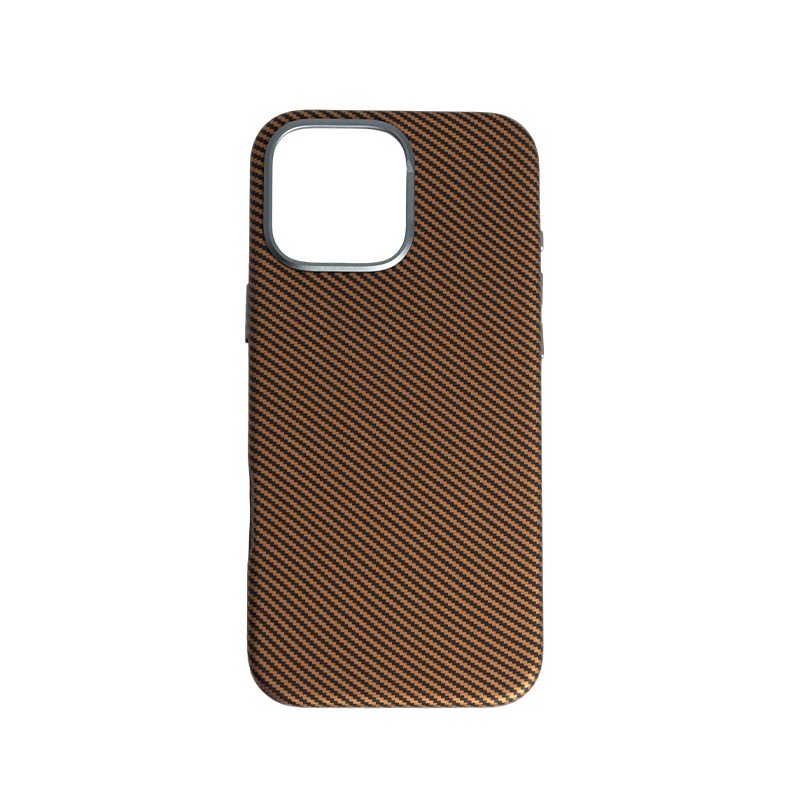 Carbon Fiber Pattern (Metal Camera Ring + Metal Button + Magnetic Suction) Iphone Mobile Phone Protective Case
