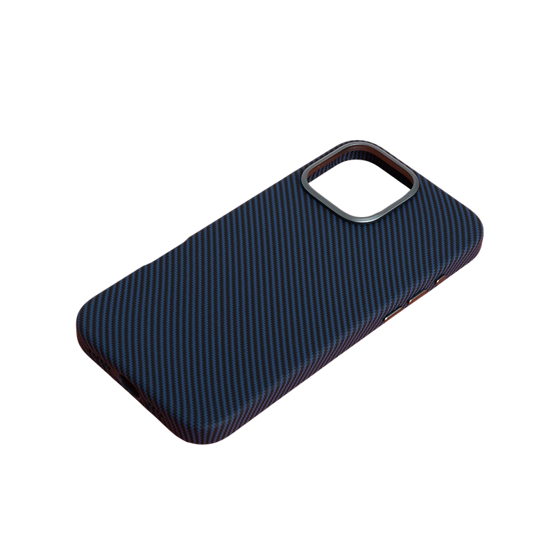 Carbon Fiber Pattern (Metal Camera Ring + Metal Button + Magnetic Suction) Iphone Mobile Phone Protective Case