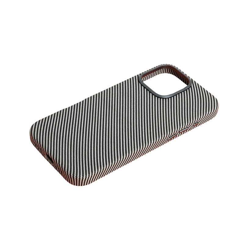Carbon Fiber Pattern (Metal Camera Ring + Metal Button + Magnetic Suction) Iphone Mobile Phone Protective Case