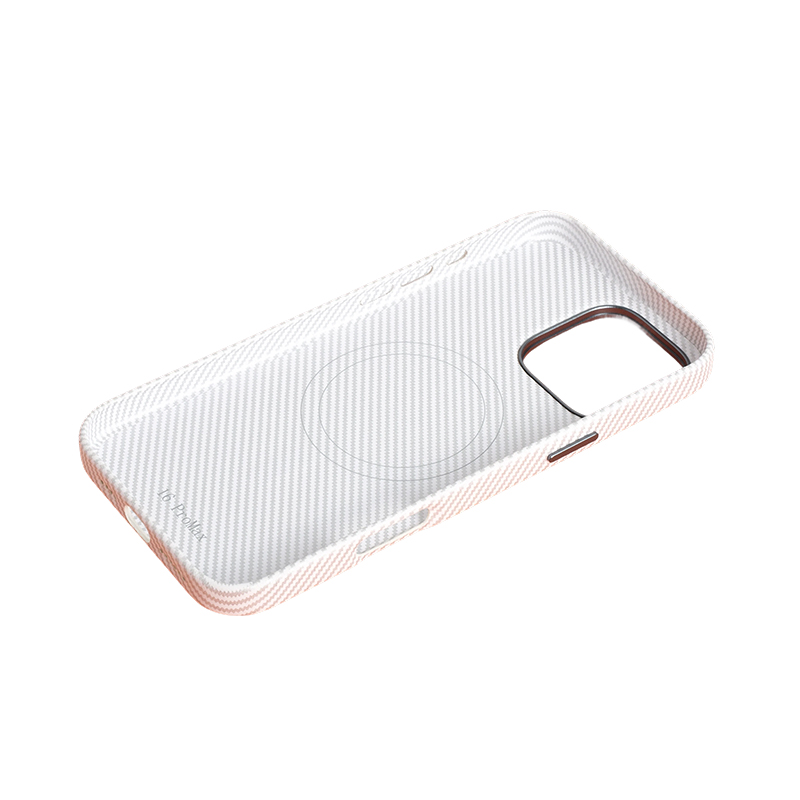 Carbon Fiber Pattern (Metal Camera Ring + Metal Button + Magnetic Suction) Iphone Mobile Phone Protective Case