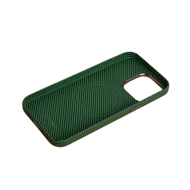 Carbon Fiber Pattern (Metal Camera Ring + Metal Button + Magnetic Suction) Iphone Mobile Phone Protective Case