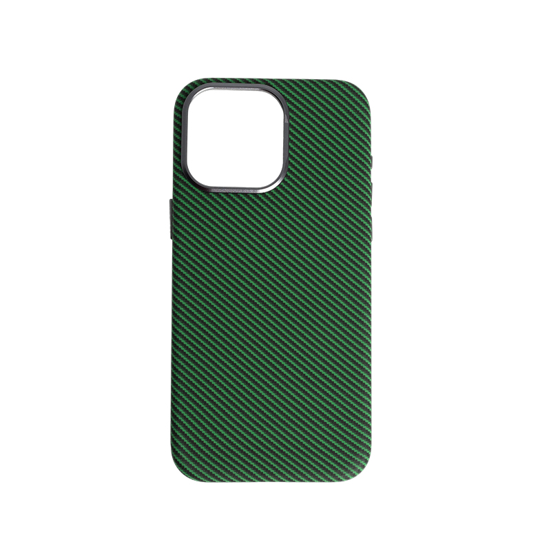 Carbon Fiber Pattern (Metal Camera Ring + Metal Button + Magnetic Suction) Iphone Mobile Phone Protective Case
