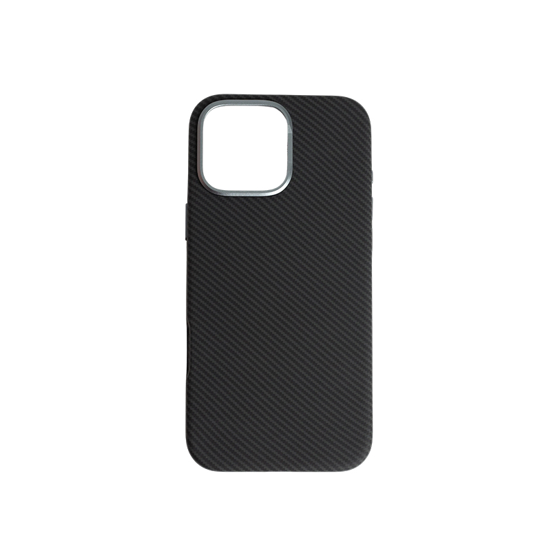 Carbon Fiber Pattern (Metal Camera Ring + Metal Button + Magnetic Suction) Iphone Mobile Phone Protective Case