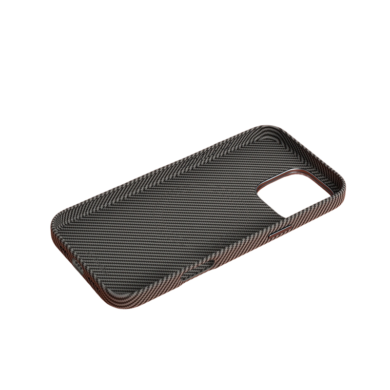 Carbon Fiber Pattern (Metal Camera Ring + Metal Button + Magnetic Suction) Iphone Mobile Phone Protective Case