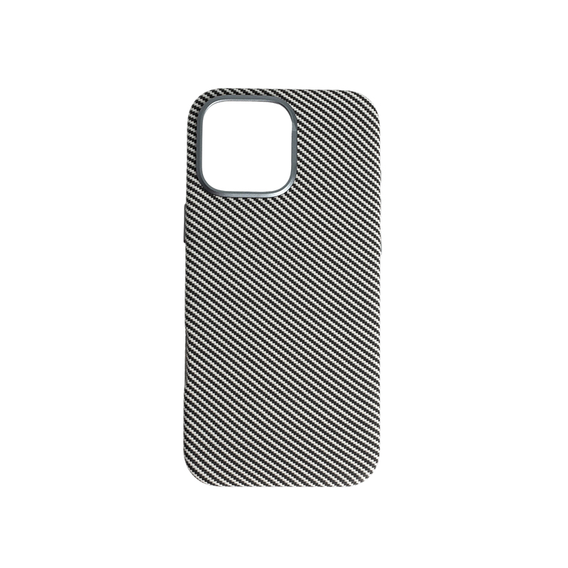 Carbon Fiber Pattern (Metal Camera Ring + Metal Button + Magnetic Suction) Iphone Mobile Phone Protective Case