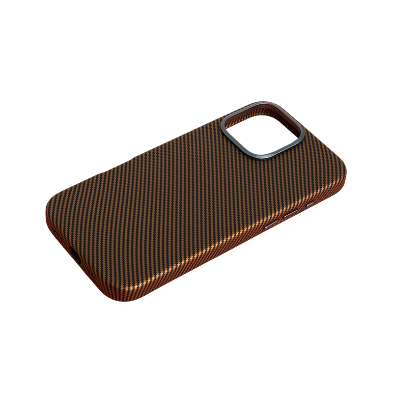 Carbon Fiber Pattern (Metal Camera Ring + Metal Button + Magnetic Suction) Iphone Mobile Phone Protective Case