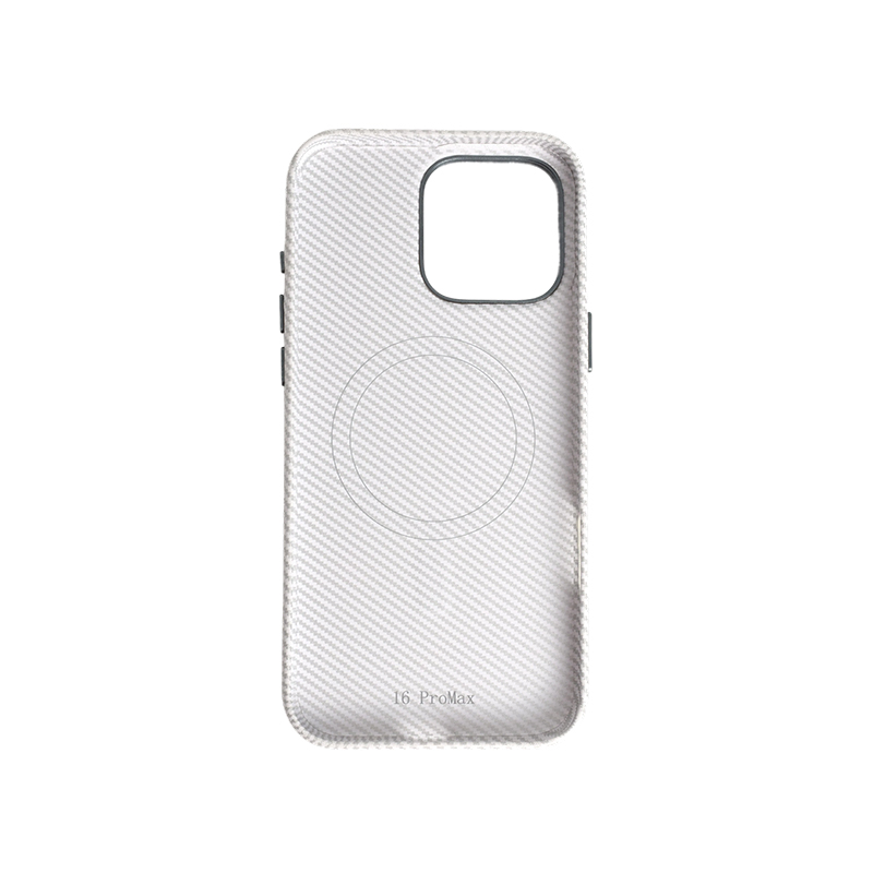 Carbon Fiber Pattern (Metal Camera Ring + Metal Button + Magnetic Suction) Iphone Mobile Phone Protective Case